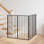 Dog Gate 2 Panels Black 100 x 100 cm Galvanised Steel