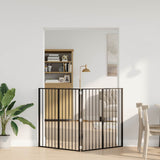 Dog Gate 2 Panels Black 100 x 100 cm Galvanised Steel