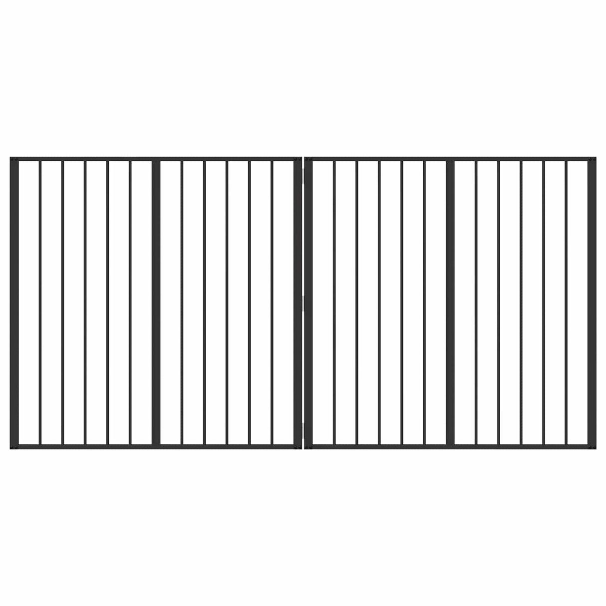 Dog Gate 2 Panels Black 100 x 100 cm Galvanised Steel