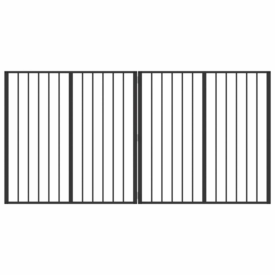 Dog Gate 2 Panels Black 100 x 100 cm Galvanised Steel