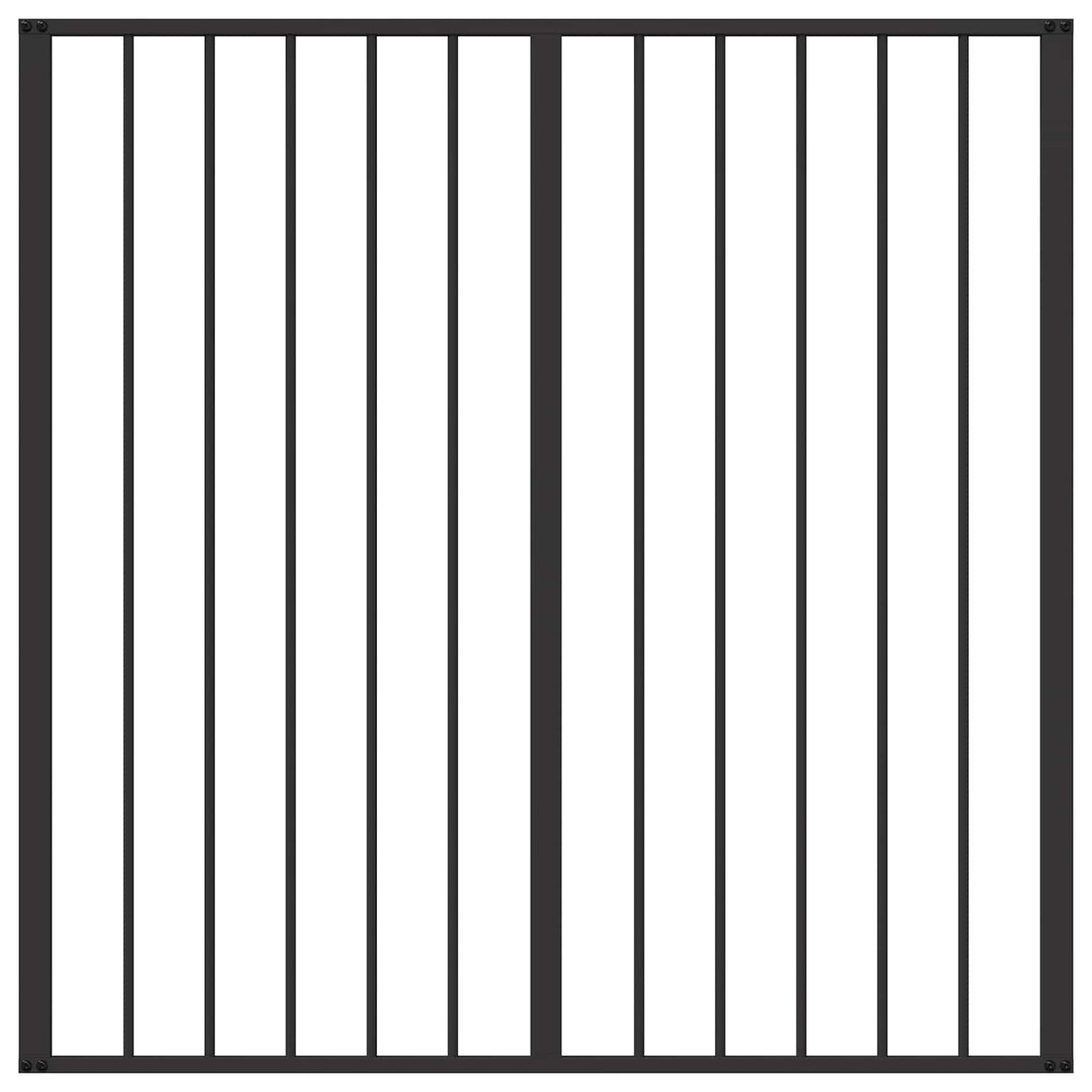 Dog Gate 2 Panels Black 100 x 100 cm Galvanised Steel