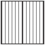 Dog Gate 2 Panels Black 100 x 100 cm Galvanised Steel