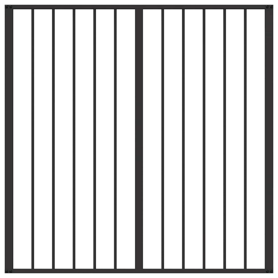 Dog Gate 2 Panels Black 100 x 100 cm Galvanised Steel