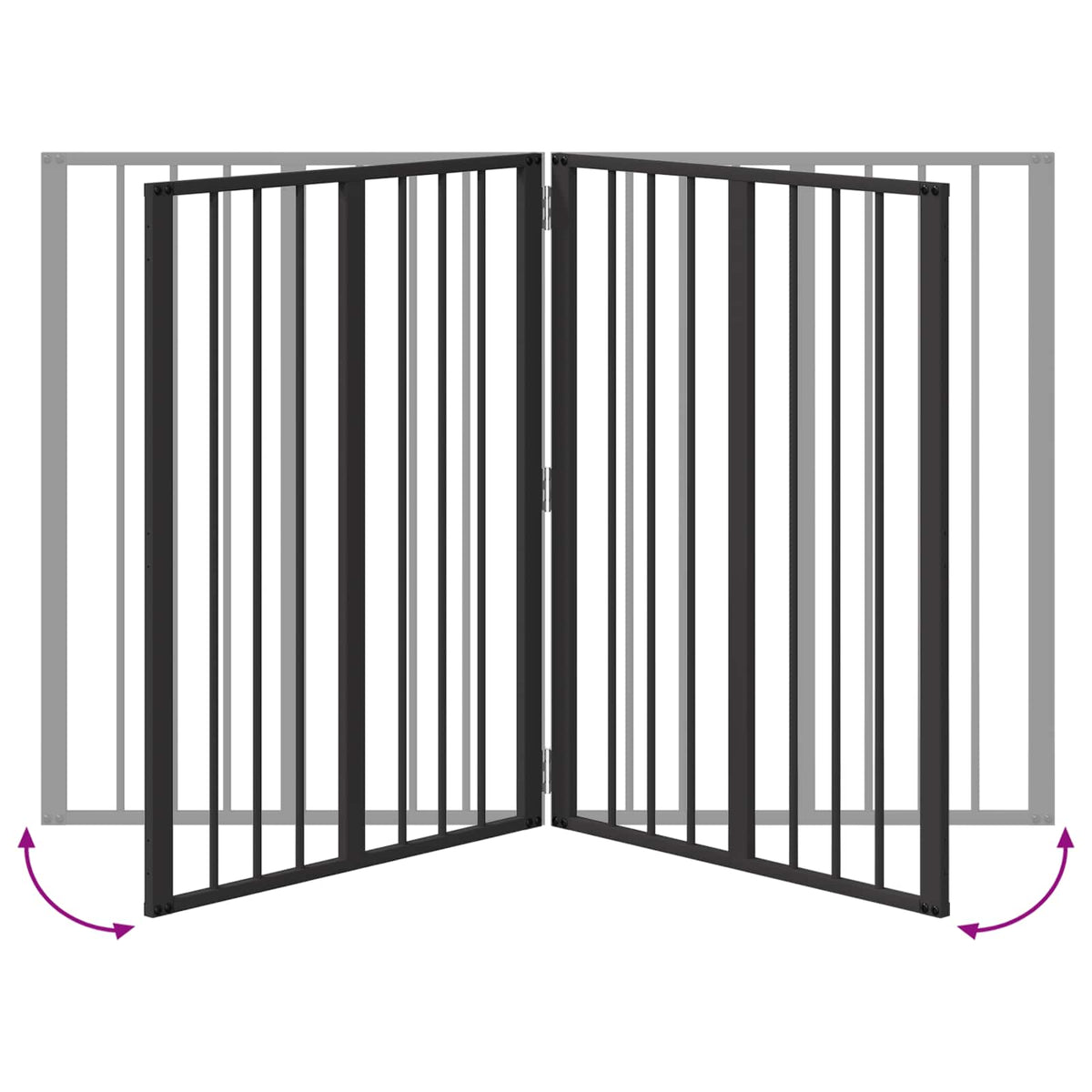 Dog Gate 2 Panels Black 100 x 100 cm Galvanised Steel