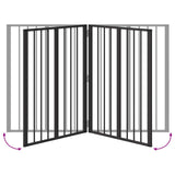 Dog Gate 2 Panels Black 100 x 100 cm Galvanised Steel