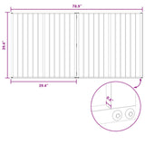 Dog Gate 2 Panels Black 100 x 100 cm Galvanised Steel