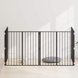 Dog Gate 4 pcs Black 100 x 100 cm Galvanised Steel - Rear View
