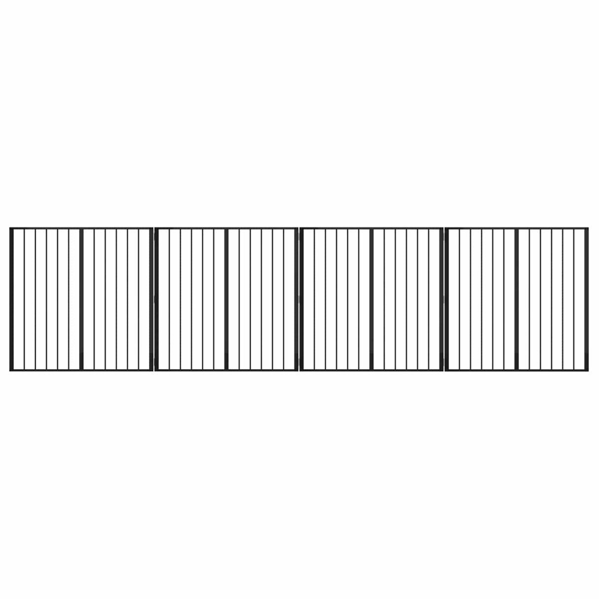 Dog Gate 4 pcs Black 100 x 100 cm Galvanised Steel