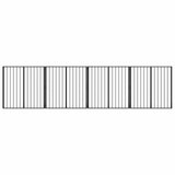 Dog Gate 4 pcs Black 100 x 100 cm Galvanised Steel