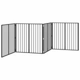 Dog Gate 4 pcs Black 100 x 100 cm Galvanised Steel - Side View