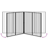 Dog Gate 4 pcs Black 100 x 100 cm Galvanised Steel - Close-Up Angle
