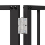 Dog Gate 2 pcs Black 100 x 80 cm Galvanised Steel