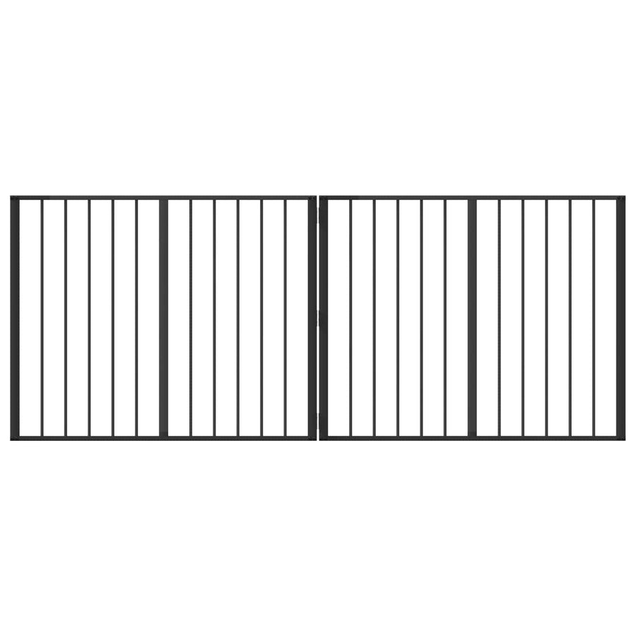 Dog Gate 2 pcs Black 100 x 80 cm Galvanised Steel