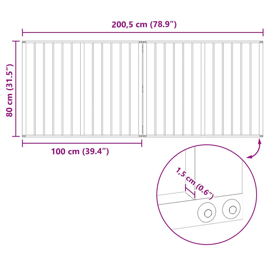 Dog Gate 2 pcs Black 100 x 80 cm Galvanised Steel