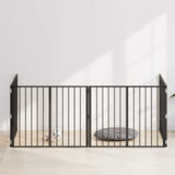 Dog Gate 4 pcs Black 100 x 80 cm Galvanised Steel