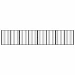 Dog Gate 4 pcs Black 100 x 80 cm Galvanised Steel