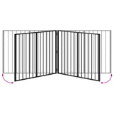 Dog Gate 4 pcs Black 100 x 80 cm Galvanised Steel