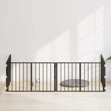 Dog Gate 4 pcs Black 100 x 60 cm Galvanised Steel