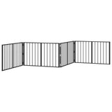 Dog Gate 4 pcs Black 100 x 60 cm Galvanised Steel - Top-Down View