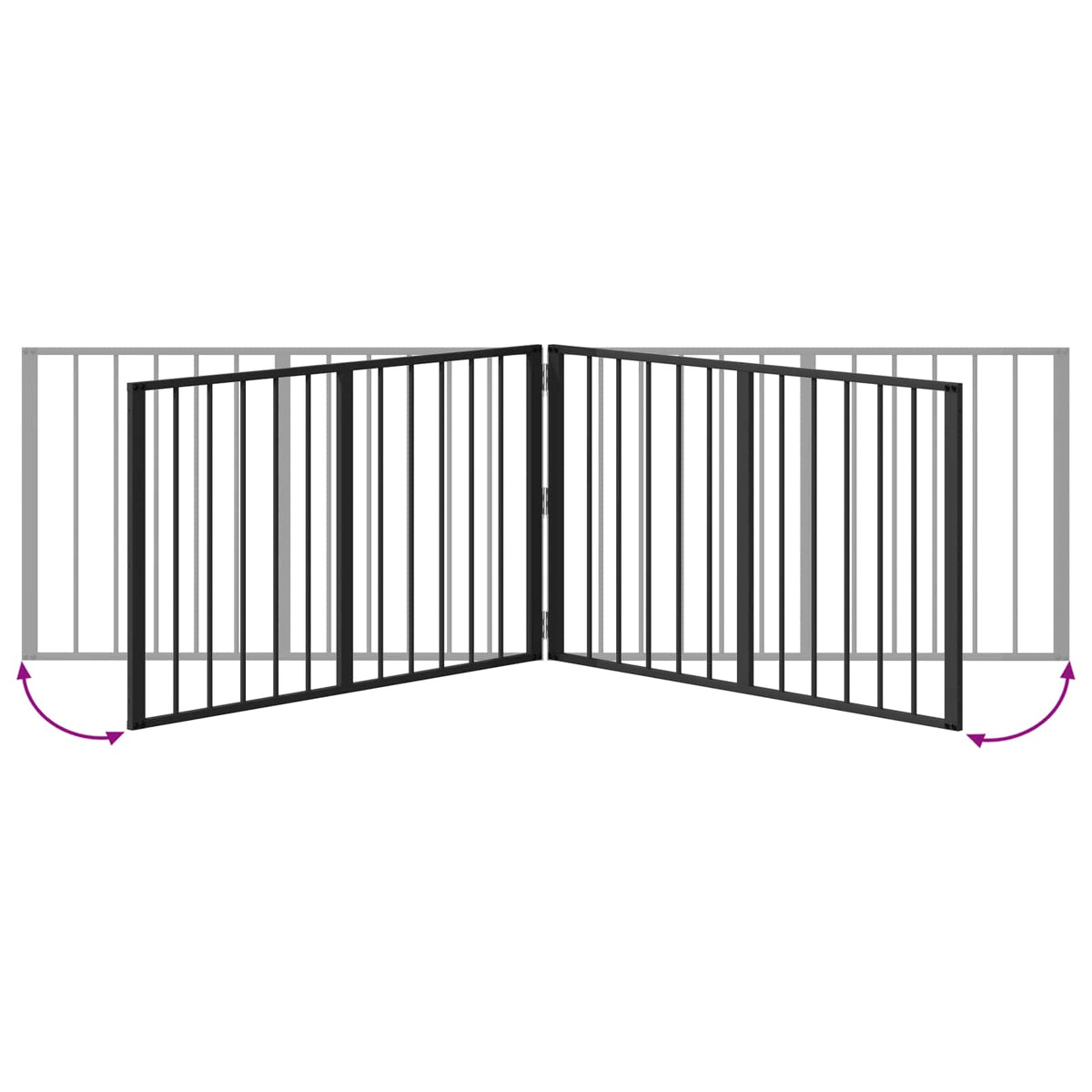 Dog Gate 4 pcs Black 100 x 60 cm Galvanised Steel