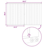 Dog Gate 2 pcs Black 80 x 100 cm Galvanised Steel - Rear View