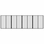 Dog Gate 4 pcs Black 80 x 100 cm Galvanised Steel