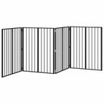 Dog Gate 4 pcs Black 80 x 100 cm Galvanised Steel