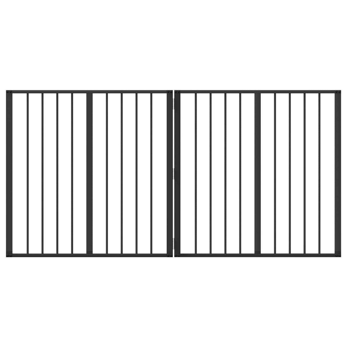 Dog Gate 2 pcs Black 80 x 80 cm Galvanised Steel