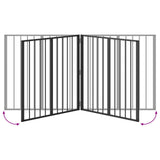 Dog Gate 4 pcs Black 80 x 80 cm Galvanised Steel - Low Angle
