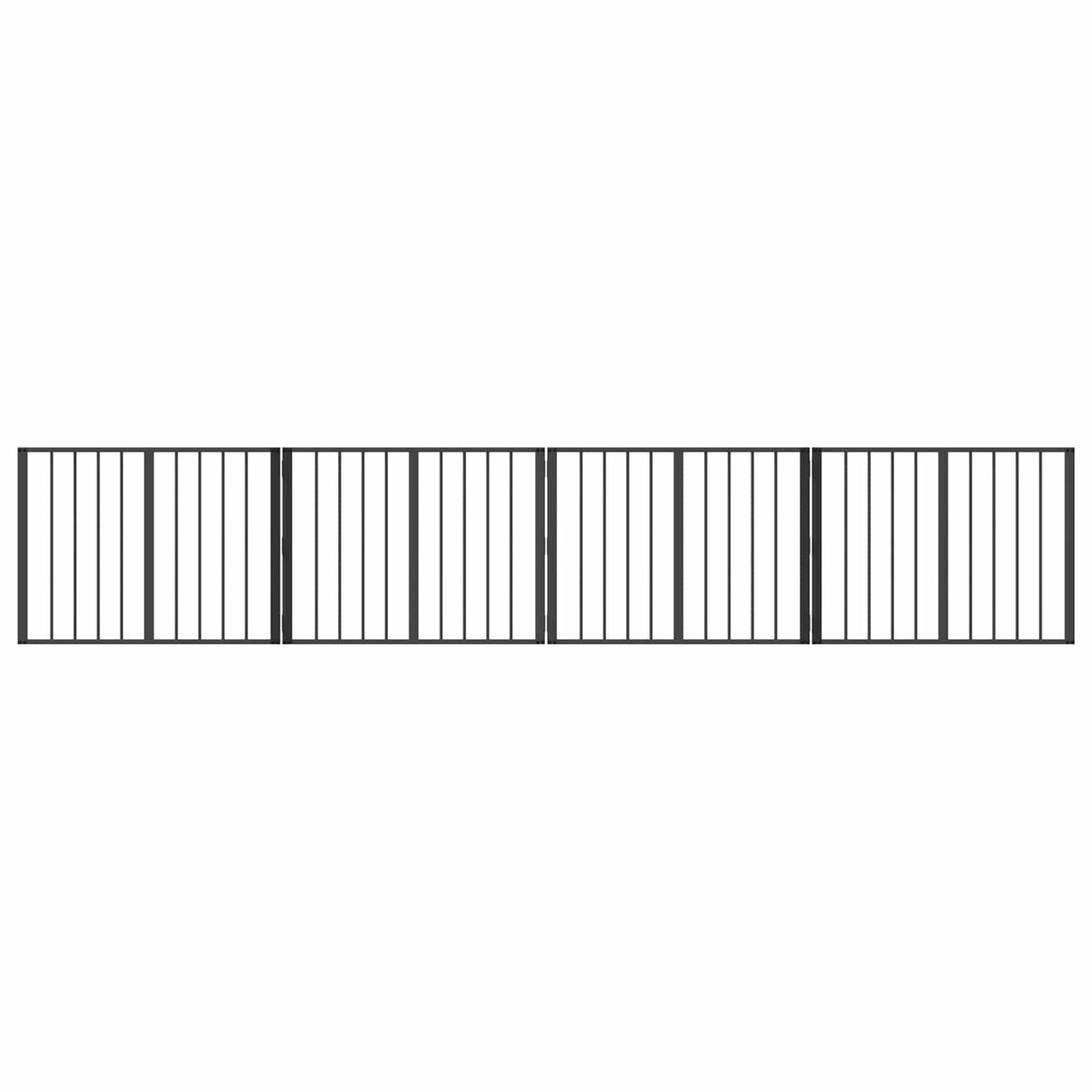 Dog Gate 4 pcs Black 80 x 60 cm Galvanised Steel