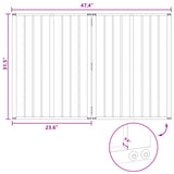 Dog Gate 2 pcs Black 60 x 80 cm Galvanised Steel - Rear View