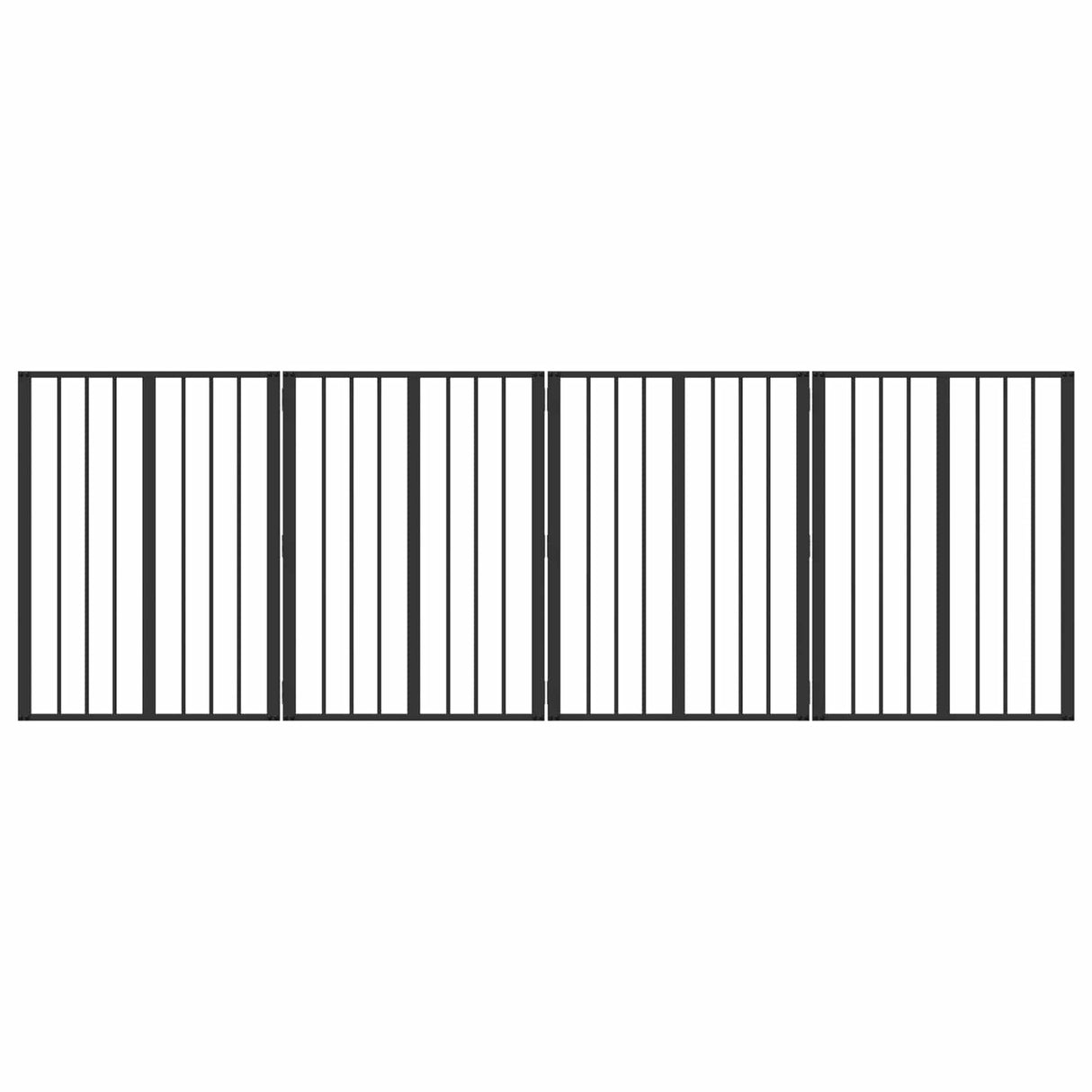 Dog Gate 4 pcs Black 60 x 80 cm Galvanised Steel