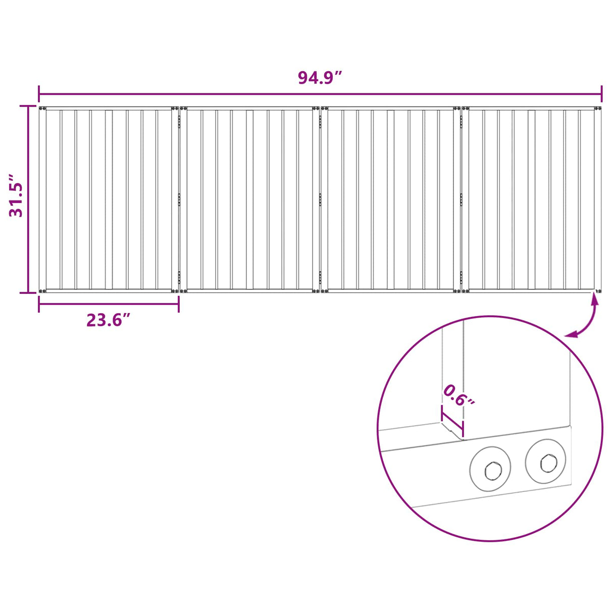Dog Gate 4 pcs Black 60 x 80 cm Galvanised Steel