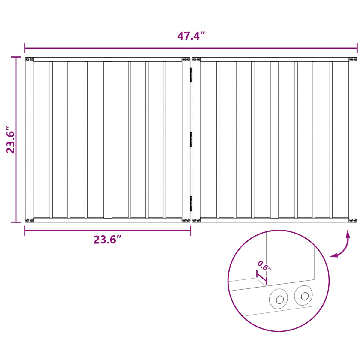 Dog Gate 2 pcs Black 60 x 60 cm Galvanised Steel