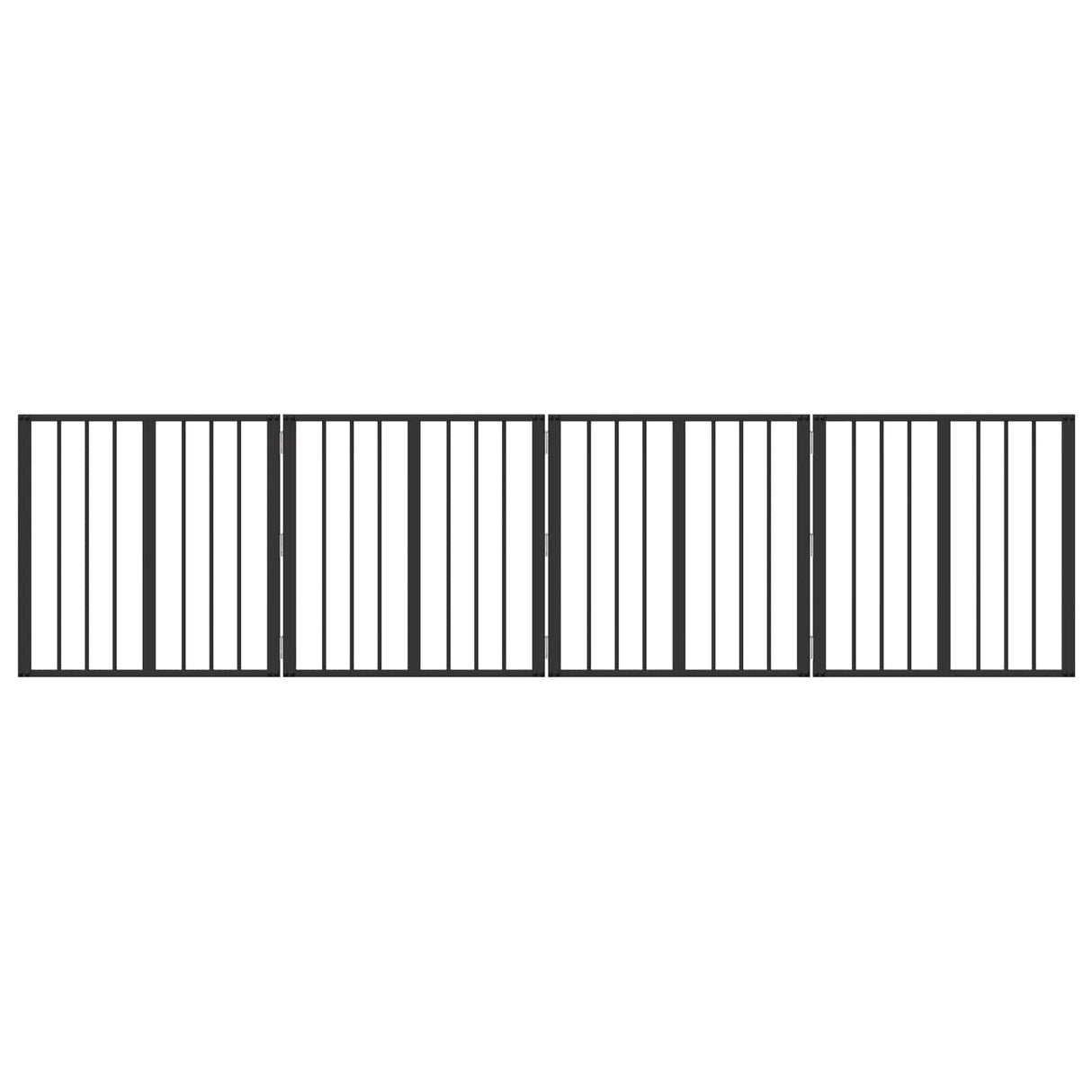 Dog Gate 4 pcs Black 60 x 60 cm Galvanised Steel