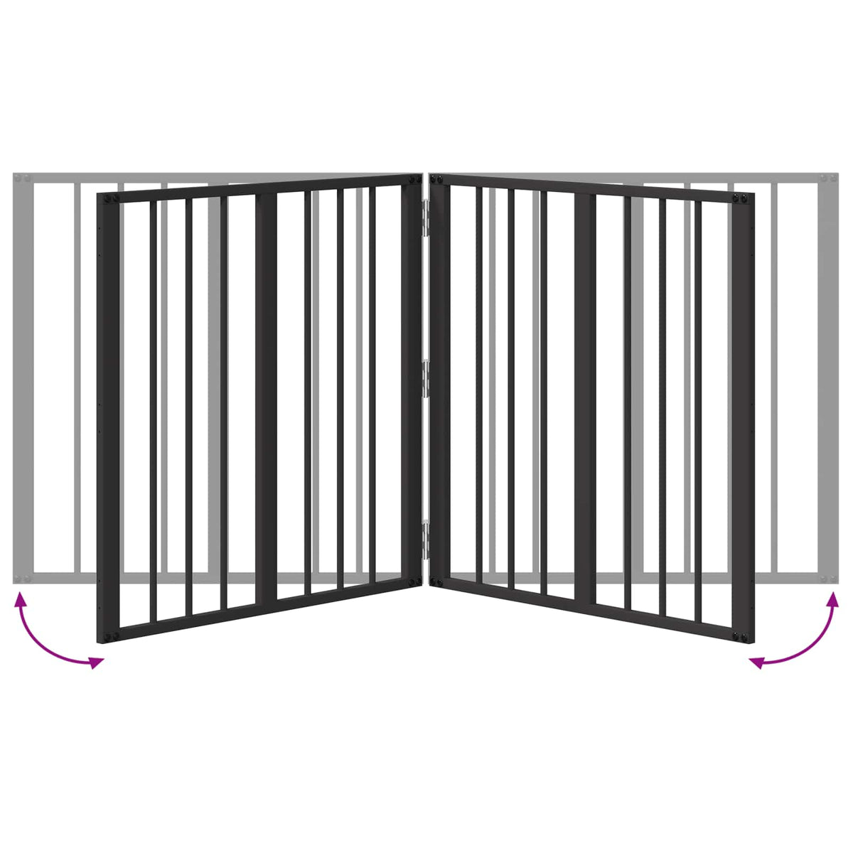 Dog Gate 4 pcs Black 60 x 60 cm Galvanised Steel