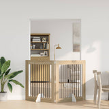 Foldable Dog Gate with Stands 2 pcs Sonoma Oak 200.5 cm