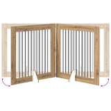 Foldable Dog Gate with Stands 2 pcs Artisan Oak 200.5 cm