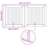 Foldable Dog Gate with Stands 2 pcs Artisan Oak 200.5 cm