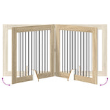Foldable Dog Gate with Stands 4 pcs Sonoma Oak 401 cm - Rear View