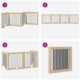Foldable Dog Gate with Stands 4 pcs Sonoma Oak 401 cm - Close-Up Angle