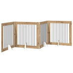 Foldable Dog Gate with Stands 4 pcs Artisan Oak 401 cm