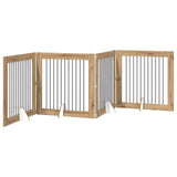 Foldable Dog Gate with Stands 4 pcs Artisan Oak 401 cm - Front View