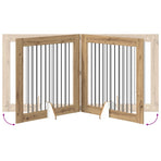 Foldable Dog Gate with Stands 4 pcs Artisan Oak 401 cm