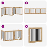 Foldable Dog Gate with Stands 4 pcs Artisan Oak 401 cm