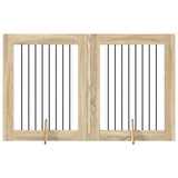 Foldable Dog Gate with Stands 2 pcs Sonoma Oak 160.5 cm - Front View