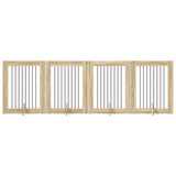 Foldable Dog Gate with Stands 4 pcs Sonoma Oak 321 cm