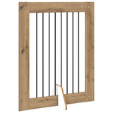 Foldable Dog Gate with Stands 4 pcs Artisan Oak 321 cm - Side View