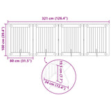 Foldable Dog Gate with Stands 4 pcs Artisan Oak 321 cm