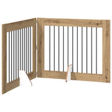 Foldable Dog Gate with Stands 2 pcs Artisan Oak 200.5 cm